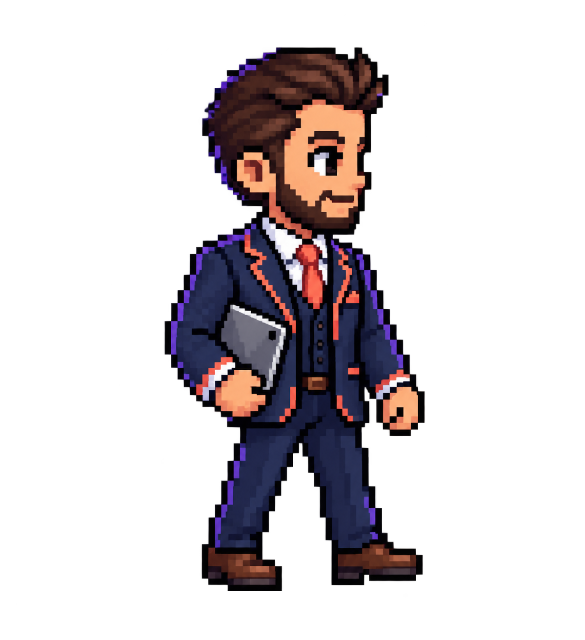 Pixel-art service agent character